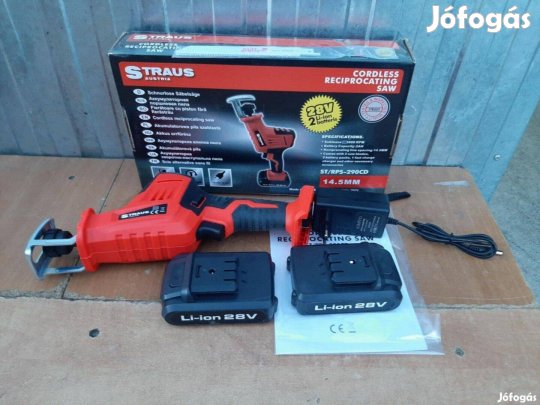 Straus akkus orrfűrész - szablyafűrész 2db akkuval
