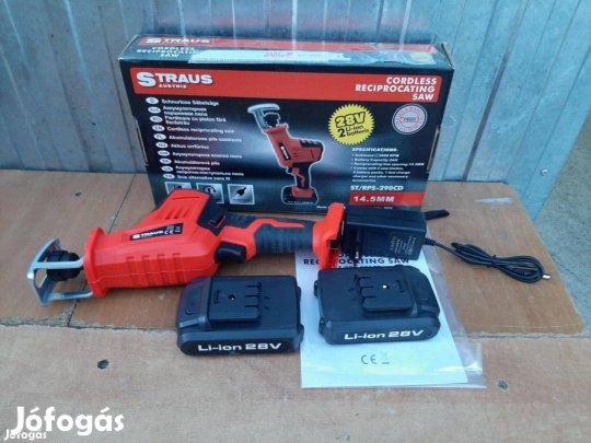 Straus akkus orrfűrész szablyafűrész 2db akkuval 28V