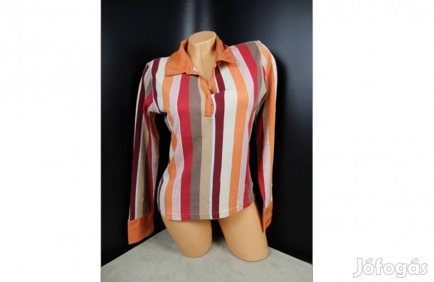Street One csíkos hosszú ujjú női felső galléros