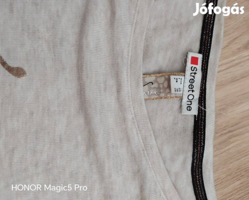 Street One finomkötött női felső arany felirattal S-M