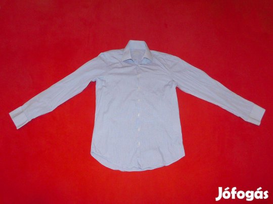 Strenesse vasalásmentes, világoskék, hosszú ujjú, férfi ing, M-es