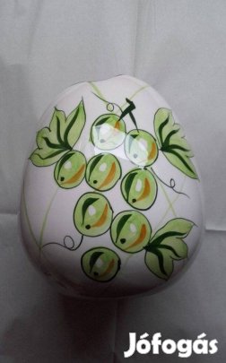 Strucctojás alakú kerámia váza dísztárgy új 16 cm