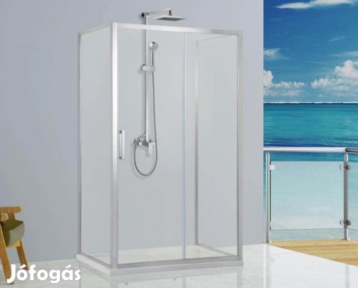 Stuxi Delhi 140x90 falsíkra szerelhető 3 oldalú tolóajtós zuhanykabin