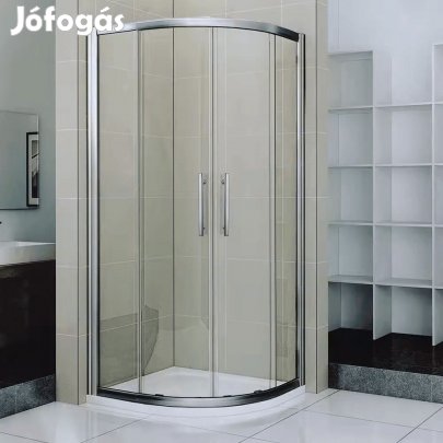 Stuxi Delhi 80x80 cm íves két tolóajtós zuhanykabin zuhanytálcával és