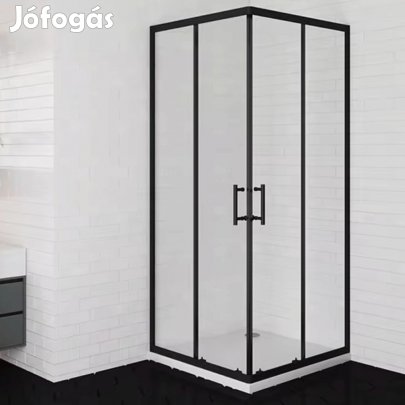 Stuxi Delhi Black 80x80 cm szögletes két tolóajtós zuhanykabin 6 mm v