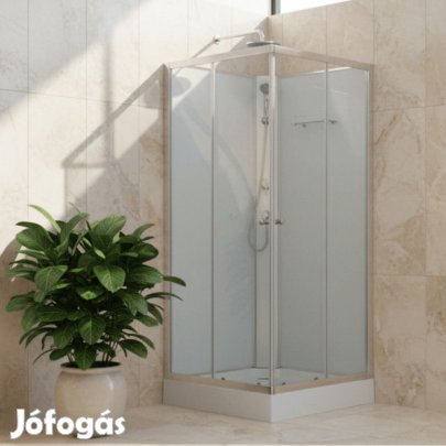 Stuxi Genova 90x90 cm szögletes két tolóajtós fehér hátfalas zuhanyka
