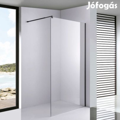 Stuxi Milano Black Walk-in zuhanyfal, 140x200 cm, 8 mm vastag vízlepe