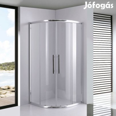Stuxi Nizza 80x80 cm íves két tolóajtós zuhanykabin 6 mm vízlepergető
