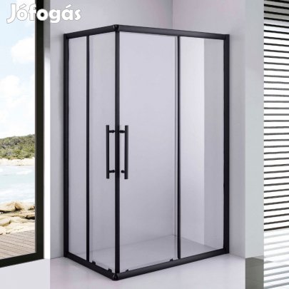 Stuxi Nizza Black 100x80 cm aszimmetrikus két tolóajtós zuhanykabin 6