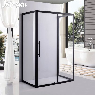 Stuxi Nizza Black 110x70 falsíkra szerelhető 3 oldalú tolóajtós zuhan