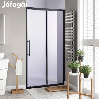 Stuxi Nizza Black 120 cm széles toló zuhanyajtó 6 mm vastag vízleperg