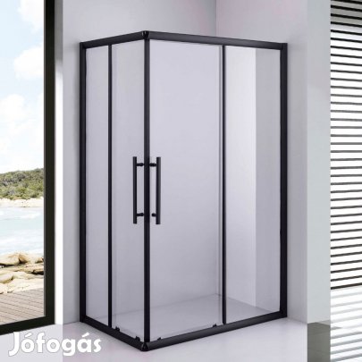 Stuxi Nizza Black 120x80 cm aszimmetrikus két tolóajtós zuhanykabin 6