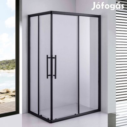 Stuxi Nizza Black 120x80 cm aszimmetrikus két tolóajtós zuhanykabin 6