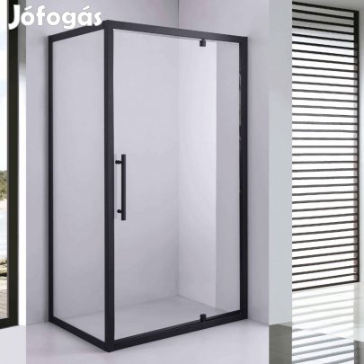 Stuxi Torino Black 100x70 aszimmetrikus szögletes nyílóajtós zuhanyka