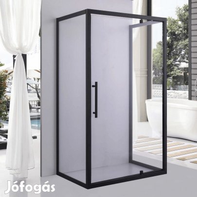 Stuxi Torino Black 100x80 falsíkra szerelhető 3 oldalú nyílóajtós zuh