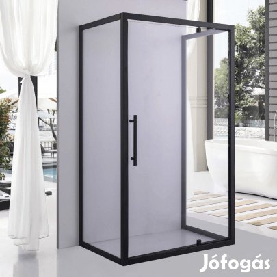 Stuxi Torino Black 100x90 falsíkra szerelhető 3 oldalú nyílóajtós zuh