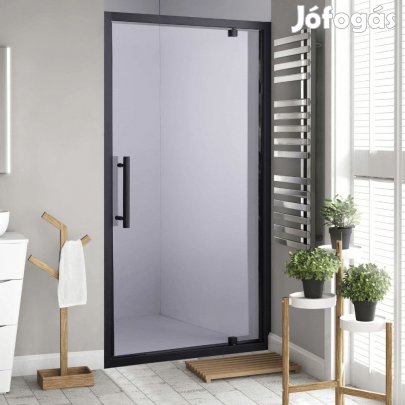 Stuxi Torino Black 110 cm széles nyílóajtós zuhanyajtó 6 mm vastag ví