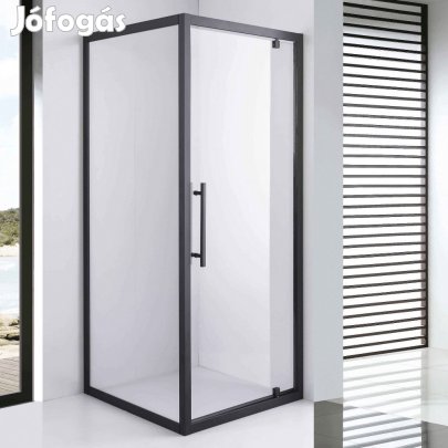 Stuxi Torino Black 70x70 szögletes nyílóajtós zuhanykabin 6 mm vízlep