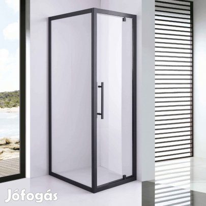 Stuxi Torino Black 70x80 aszimmetrikus szögletes nyílóajtós zuhanykab