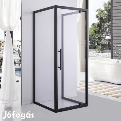 Stuxi Torino Black 70x80 falsíkra szerelhető 3 oldalú nyílóajtós zuha