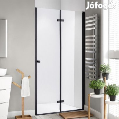 Stuxi Verona Black 100 cm széles csukló zuhanyajtó, 6 mm vízlepergető
