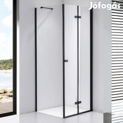 Stuxi Verona Black 90x90 cm szögletes csuklóajtós zuhanykabin, 6 mm v