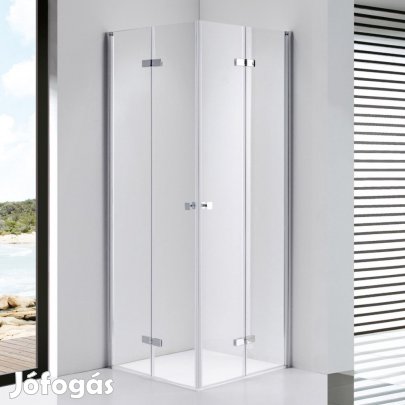 Stuxi Verona Duo 80x80 cm szögletes két csuklóajtós zuhanykabin, 6 mm