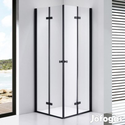 Stuxi Verona Duo Black 100x100 cm szögletes két csuklóajtós zuhanykab