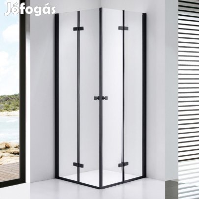 Stuxi Verona Duo Black 80x80 cm szögletes két csuklóajtós zuhanykabin