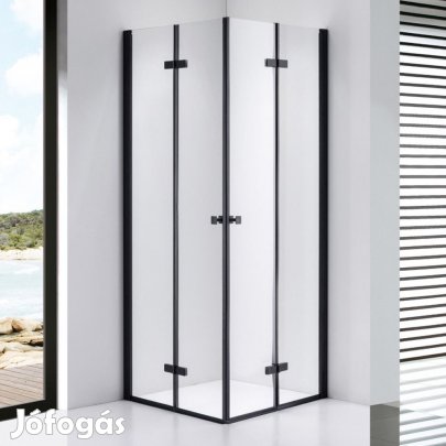 Stuxi Verona Duo Black 90x90 cm szögletes két csuklóajtós zuhanykabin