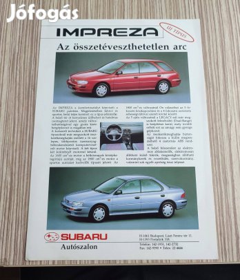 Subaru Impreza magyar prospektus tipuslap