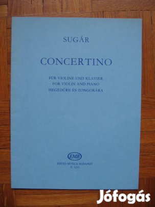 Sugár Concertino - hegedű kotta, új