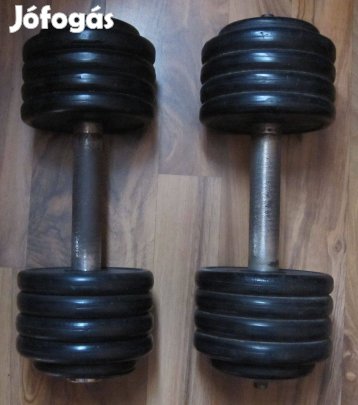 Súlyzó 2*10kg Gumi bevonatú vas tárcsákkal