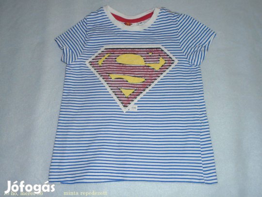 Superman mintás és csíkos póló 12-18 hó (méret 86)