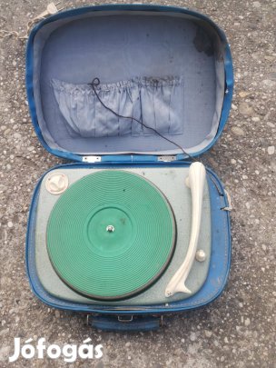 Supraphon gk 020 retro baleit lemezjátszó a lemez forog