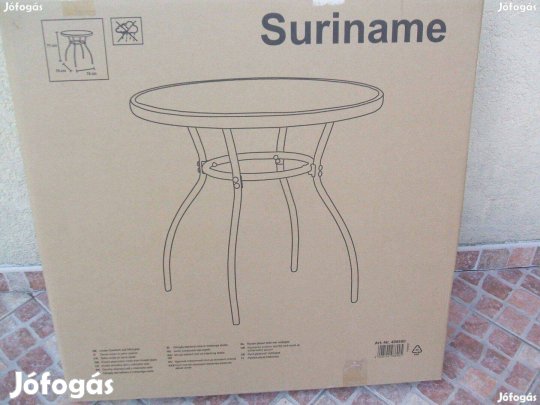 Suriname kerek üvegasztal