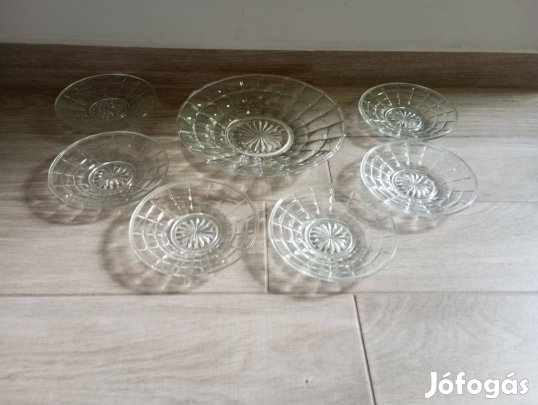 Süteményes, 6+1 db-os tányér készlet