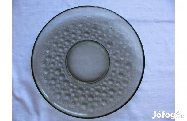 Süteményes üveg tálca , tortatartó kínáló tál