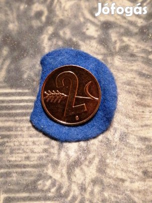 Svájci 2 rappen érme kitűző