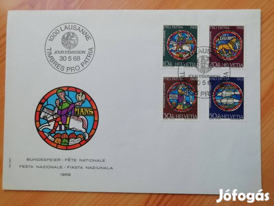 Svájci FDC 1968-as ritka szép db