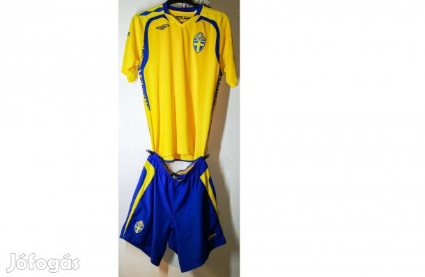 Svéd válogatott eredeti Umbro sárga kék 2007-es mez szett