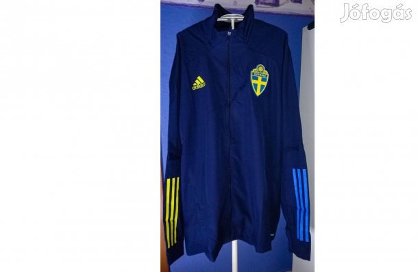 Svéd válogatott eredeti adidas sötétkék cipzáras felső (2XL)