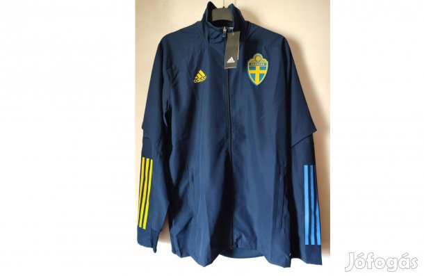 Svéd válogatott eredeti sötétkék adidas magasnyakú cipzáras felső (M)