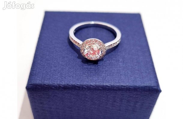 Swarovski gyűrű, Attract light kerek, ezüstözött