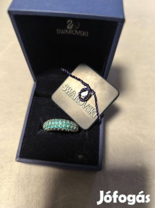 Swarovski zöld köves ezüst gyűrű