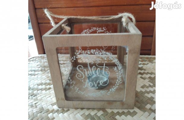 Sweet love feliratú négyszögletes mécses tartó eladó!