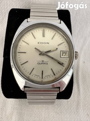 Swiss Edox kvarc férfi óra  35x36 mm tokméret 1970. rozsdamentes acél