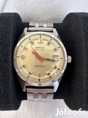 Swiss Emrox ritka férfi óra 35 mm tokátmérő acél 1970.