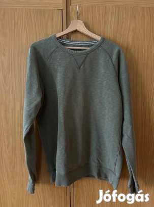 Switcher 100% pamut kerek nyakú pulóver, M, khaki