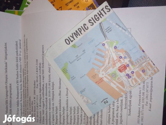 Sydney olimpia - emlékek (jegyek, olimpiai várostérkép, program.)